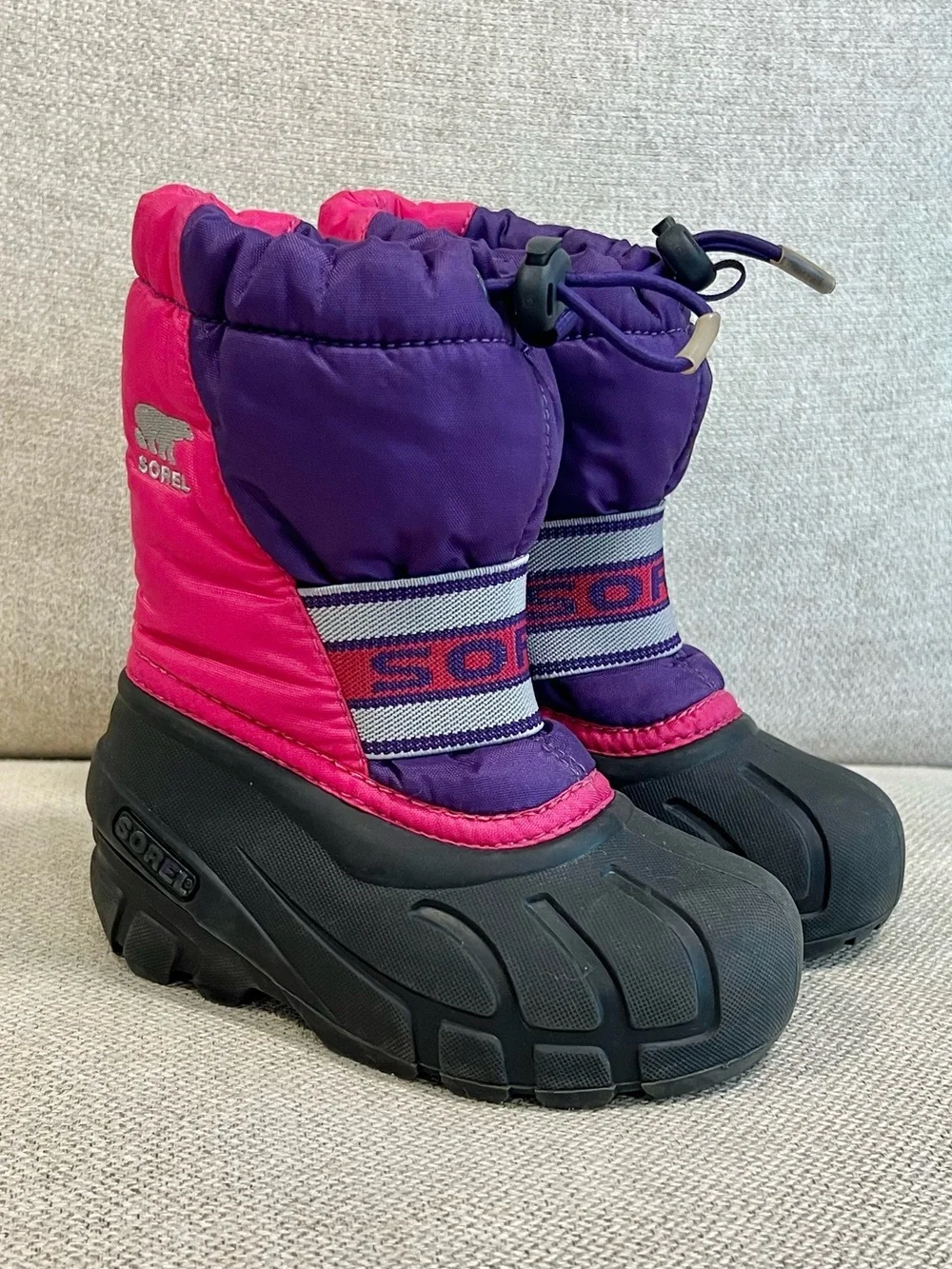 Sorel Kids Size 9 Toddler Pink Purple Waterproof Snow Winter Boots